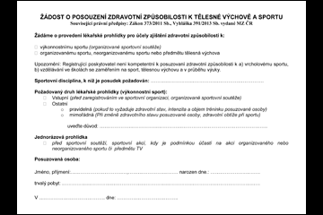Žádost o zdravotní posudek